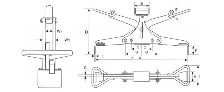 鷹牌UGHC型混凝土夾鉗尺寸圖 鷹牌UGHC型混凝土夾鉗尺寸圖