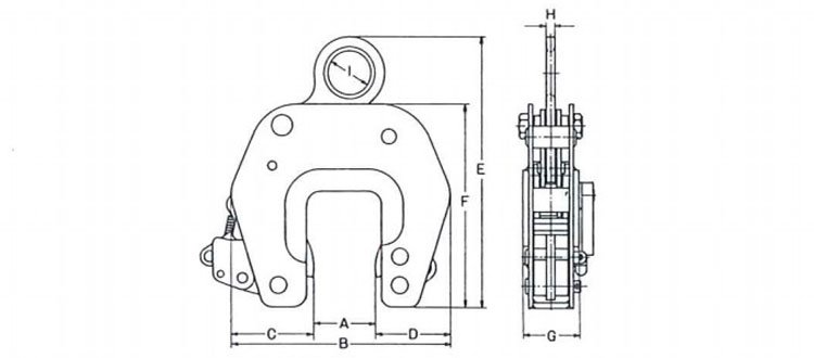 鷹牌EC型混凝土用無傷夾具尺寸圖 鷹牌EC型混凝土用無傷夾具尺寸圖