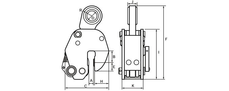 PE板樁用鋼板鉗尺寸圖