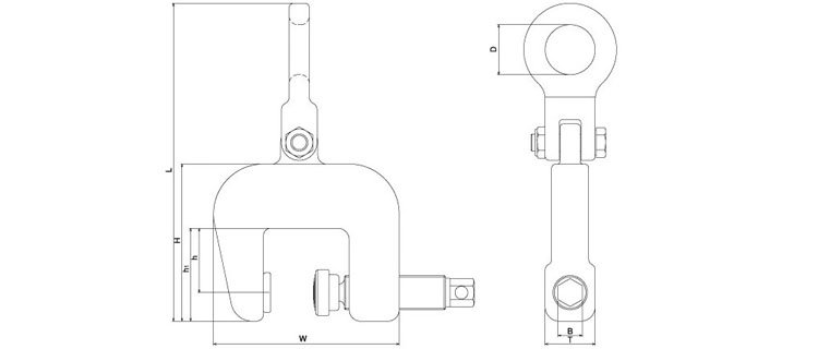三木SC-N螺旋鎖緊鋼板吊鉗尺寸圖 三木SC-N螺旋鎖緊鋼板吊鉗尺寸圖
