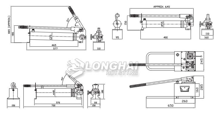 韓國Tonners手動泵尺寸圖