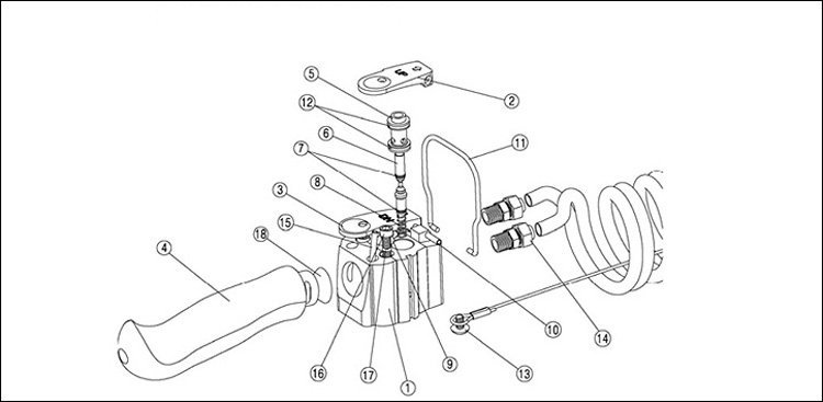 KHC氣動平衡器控制手柄,氣動平衡器控制手柄結構圖
