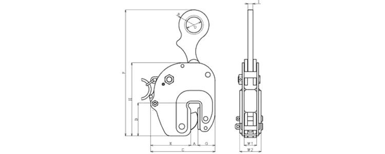 NNEL無傷鋼板起重鉗尺寸圖 NNEL無傷鋼板起重鉗尺寸圖